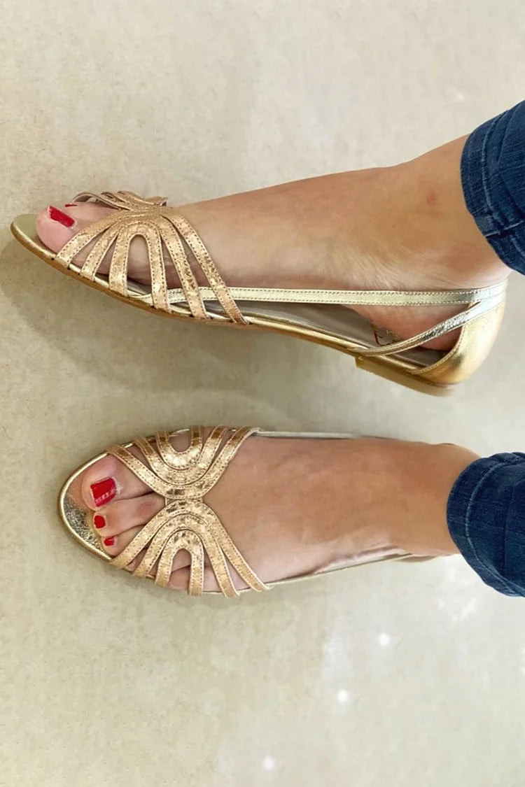 Eleonora | Goldene Sommersandalen