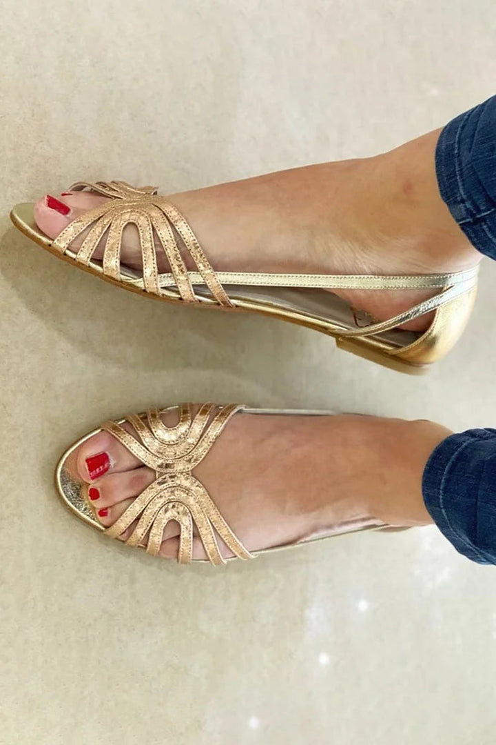 Eleonora | Goldene Sommersandalen
