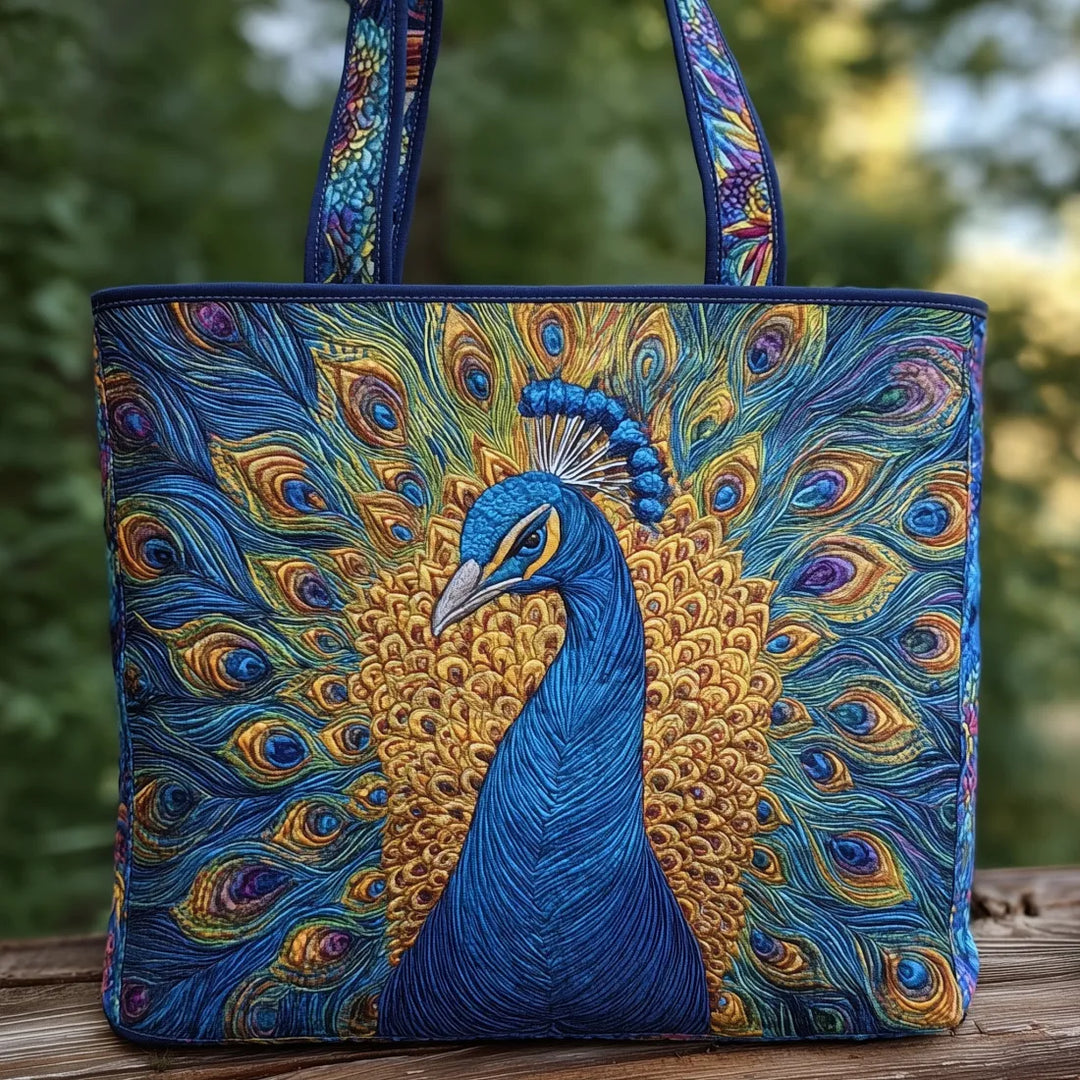 Kunstvoller Shopper – Königlicher Pfau