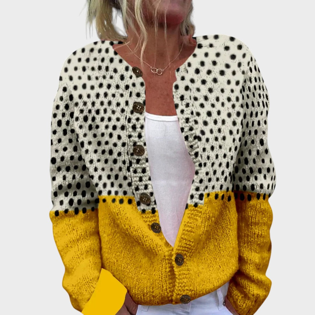 Amelia Damen Cardigan mit Blumenmuster, leichte Strickjacke für den Herbst