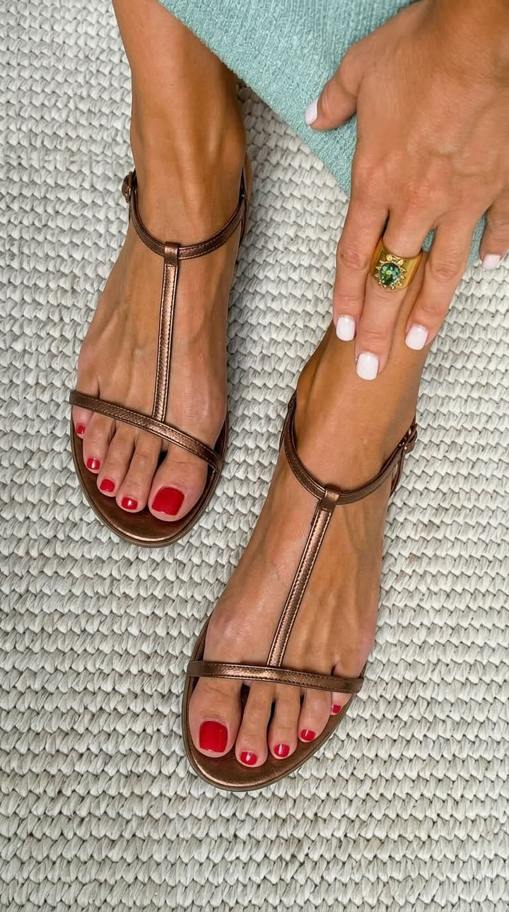 Rosalba | Goldene Sommersandalen