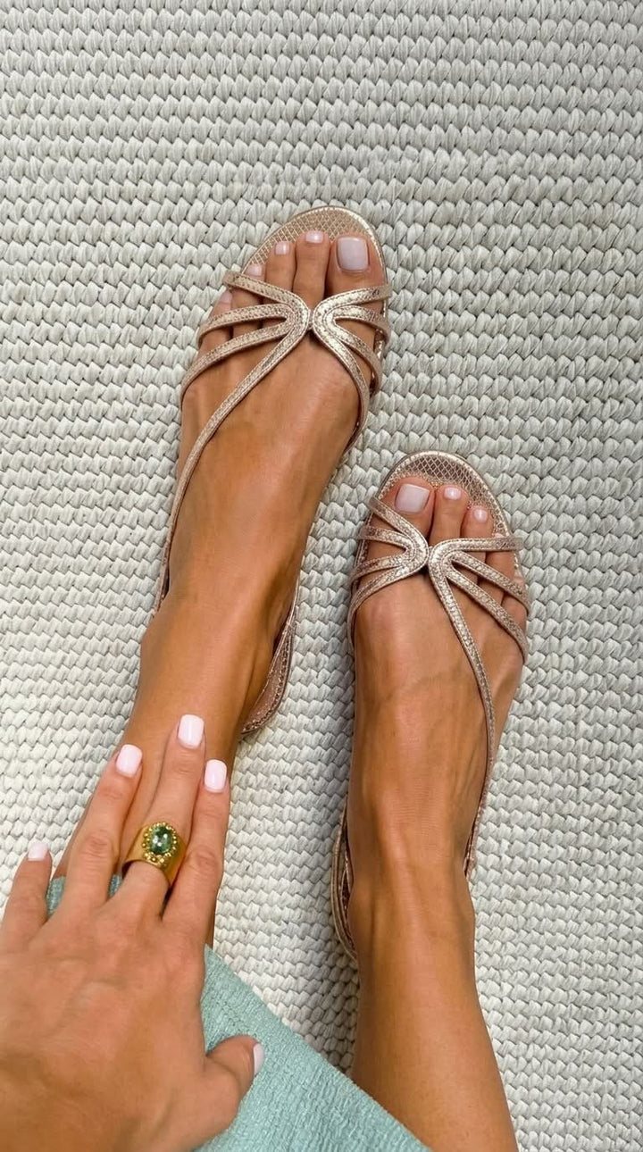 Ginevra | Goldene Sommersandalen