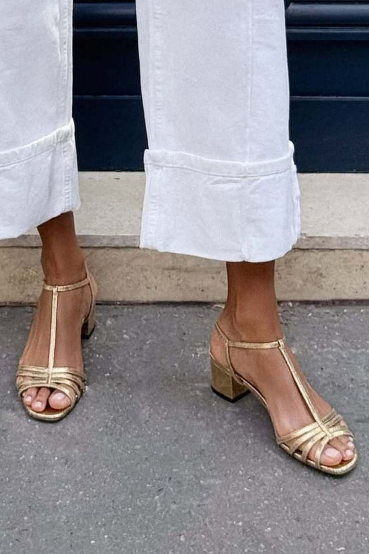 Allegra | Elegante goldene Sandalen