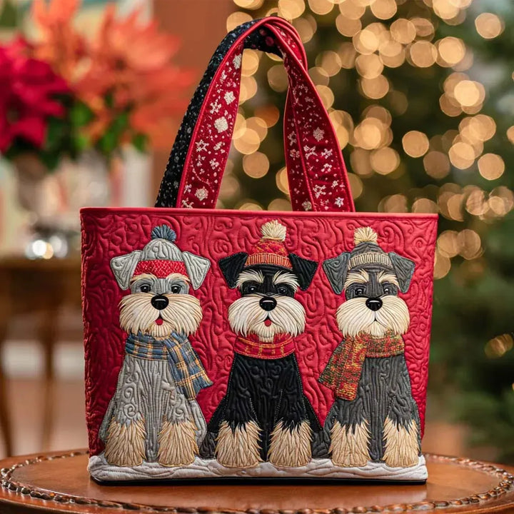 Kunstvoller Shopper – Schnauzer-Trio