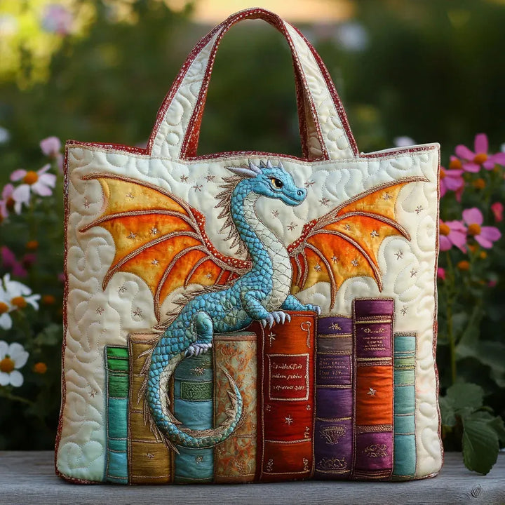 Gesteppter Shopper – Smaragddrache, Hüter der Bücher