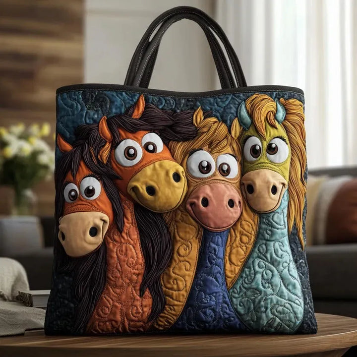 Kunstvoller Shopper – Verspielte Ponys