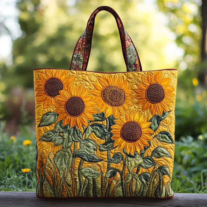 Klassischer gesteppter Shopper – Sonnenblumen