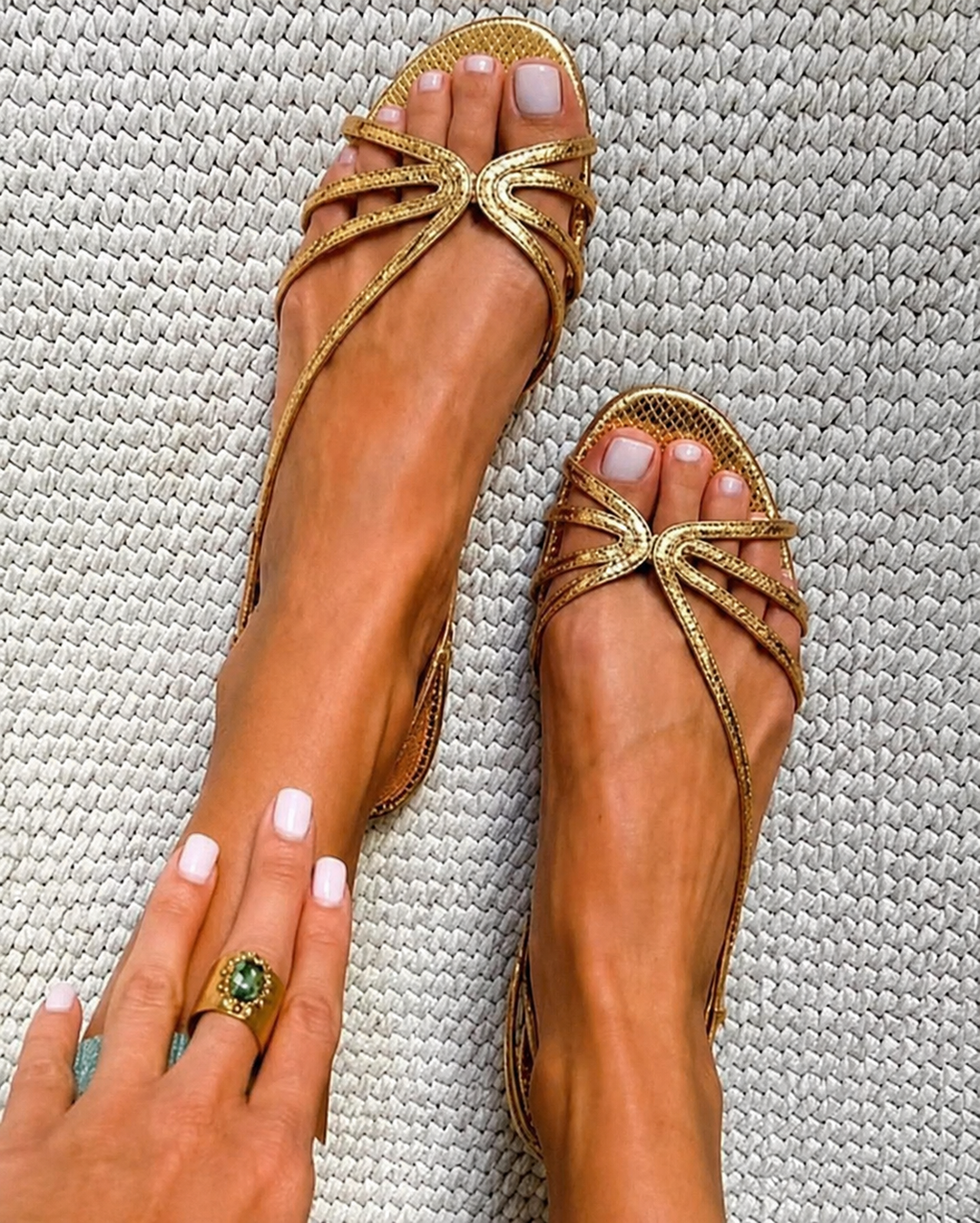 Ginevra | Goldene Sommersandalen