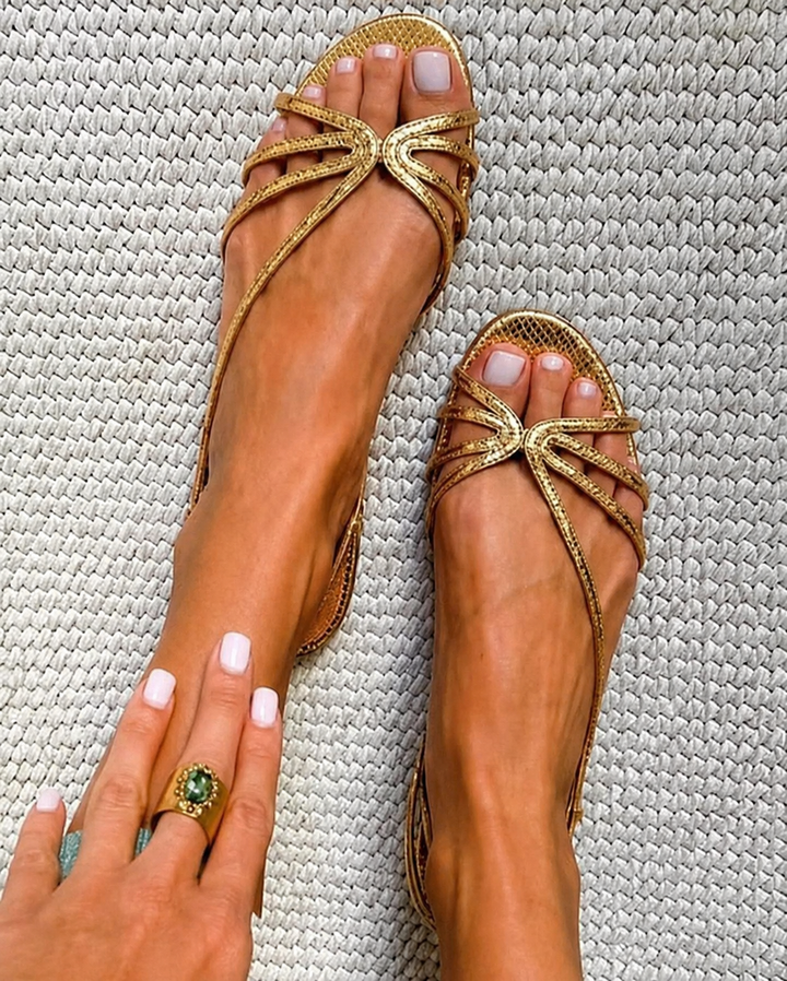 Ginevra | Goldene Sommersandalen