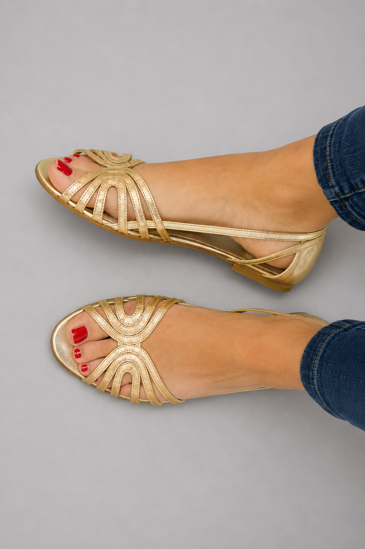 Eleonora | Goldene Sommersandalen