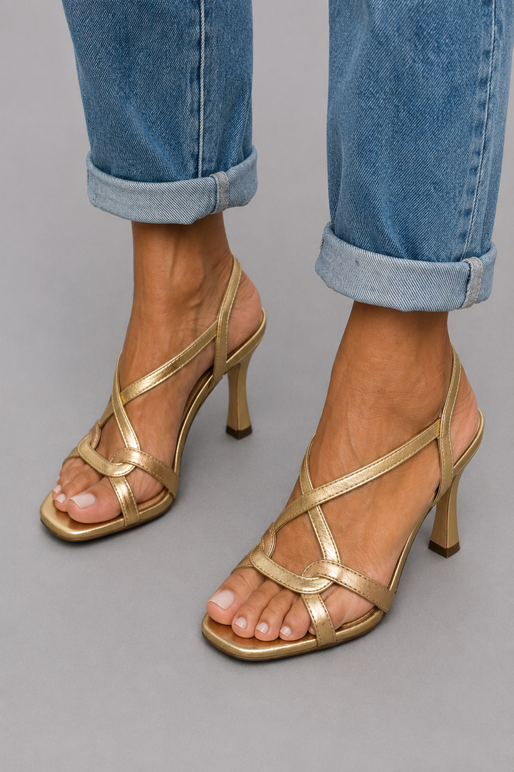 Elisabetta | Goldene Charme-Sandalen