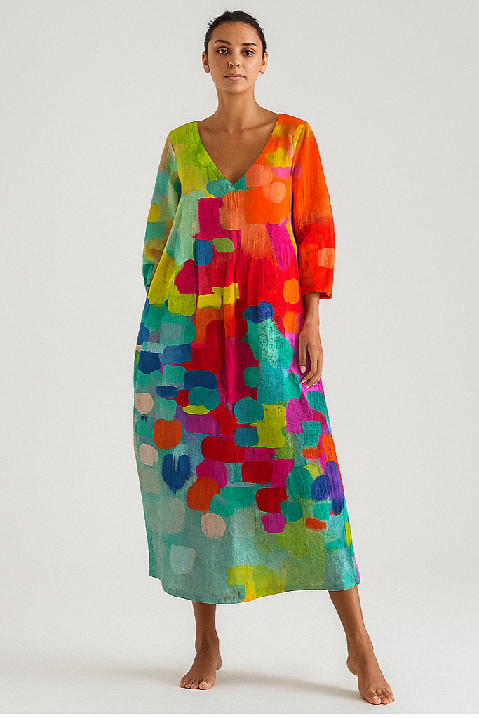 Ana - Fliessendes Kleid mit Muster