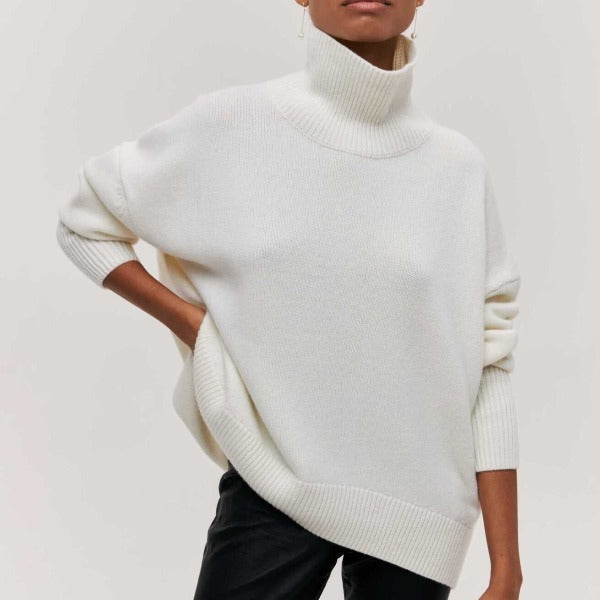 Katrielle - Hellblauer gemütlicher Rollkragenpullover