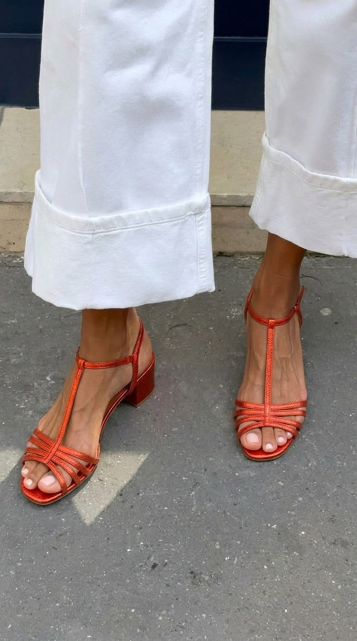 Allegra | Elegante goldene Sandalen
