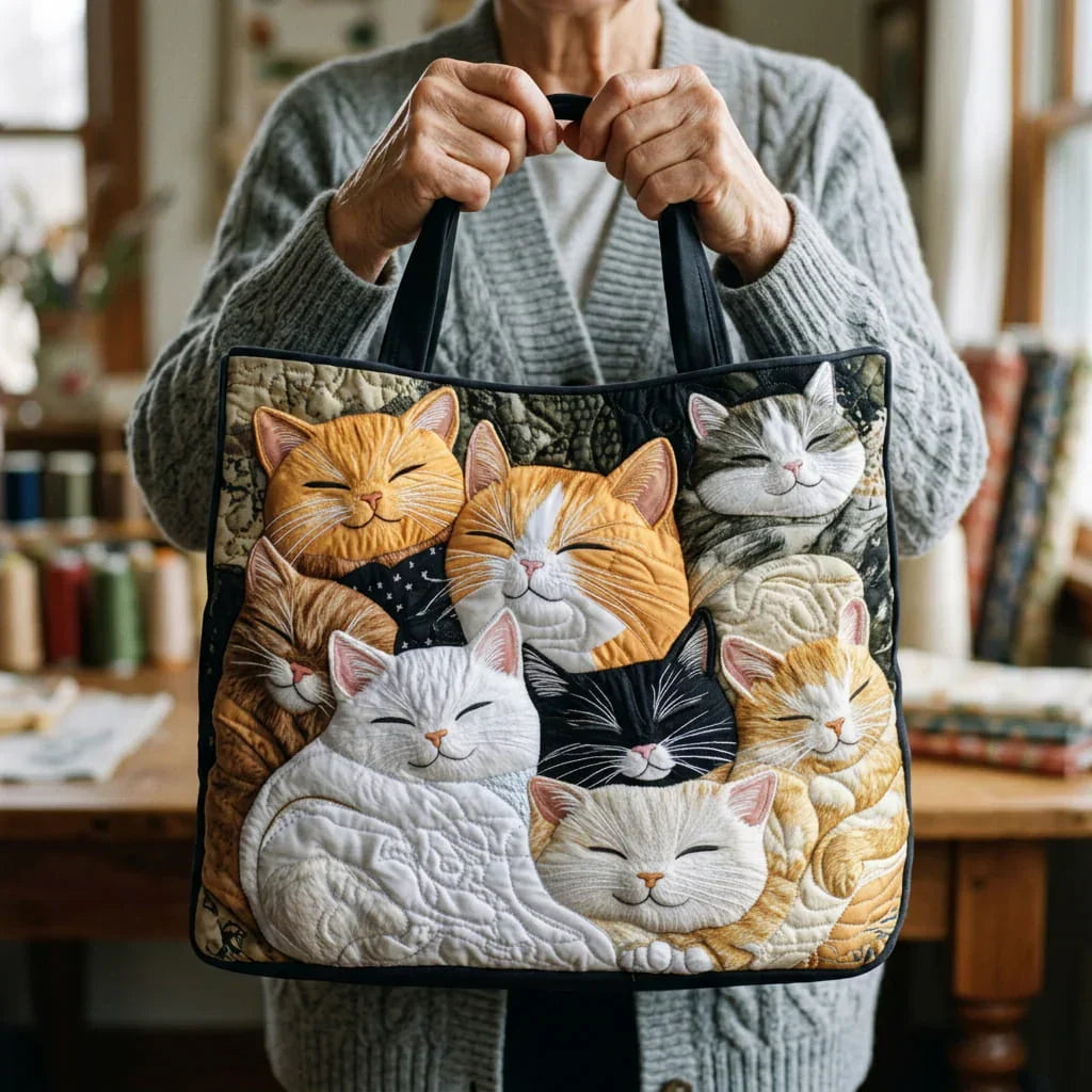 Gesteppter Shopper – Schlafende Kätzchen