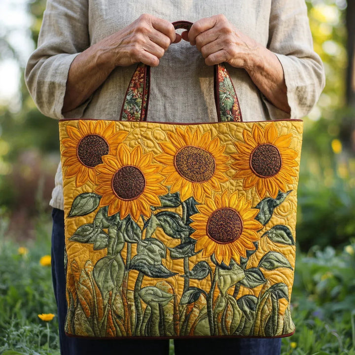 Klassischer gesteppter Shopper – Sonnenblumen