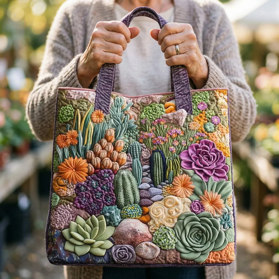 Kunstvoller Shopper – Sukkulentengarten