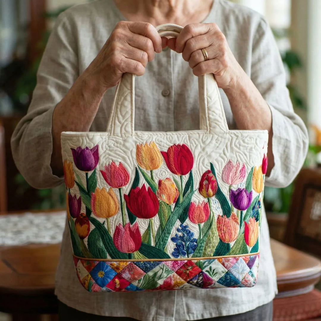 Gesteppter Shopper – Tulpengarten