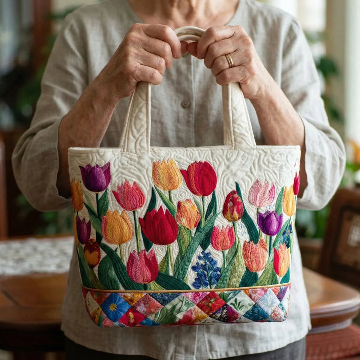 Gesteppter Shopper – Tulpengarten