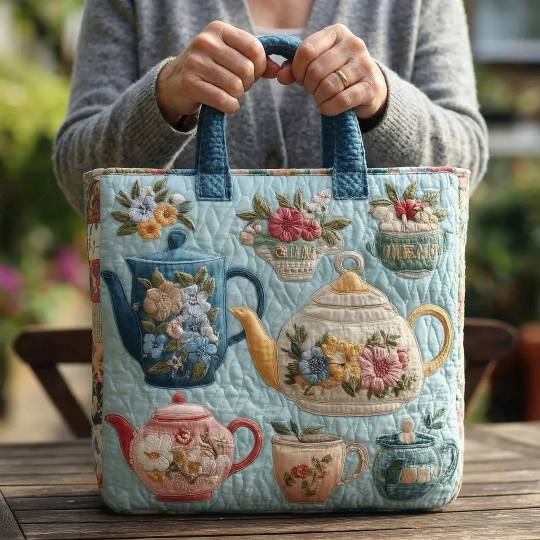 Gesteppter Shopper – Florales Blütenmuster