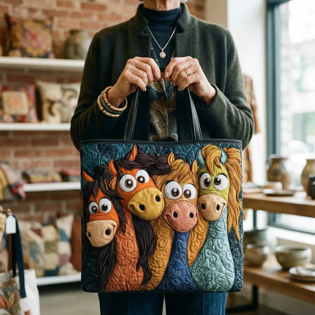 Kunstvoller Shopper – Verspielte Ponys