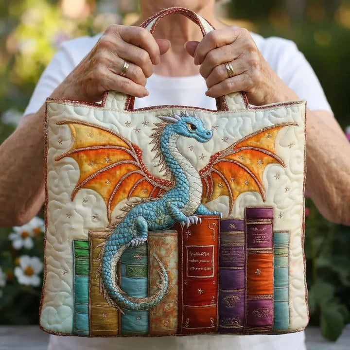 Gesteppter Shopper – Smaragddrache, Hüter der Bücher