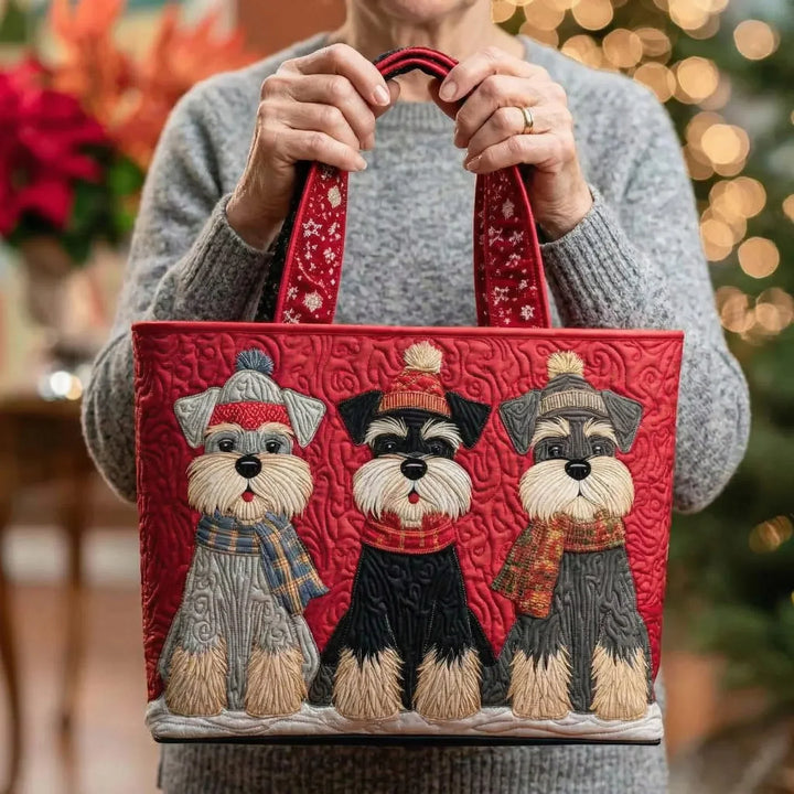 Kunstvoller Shopper – Schnauzer-Trio