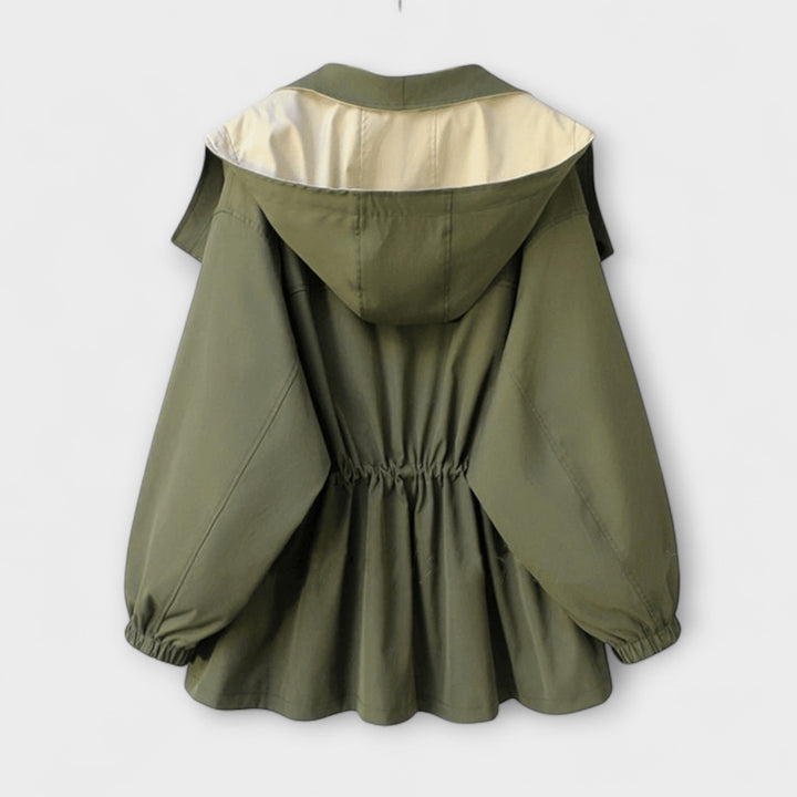 Mera - Cremefarbene Bicolor-Oversized-Jacke