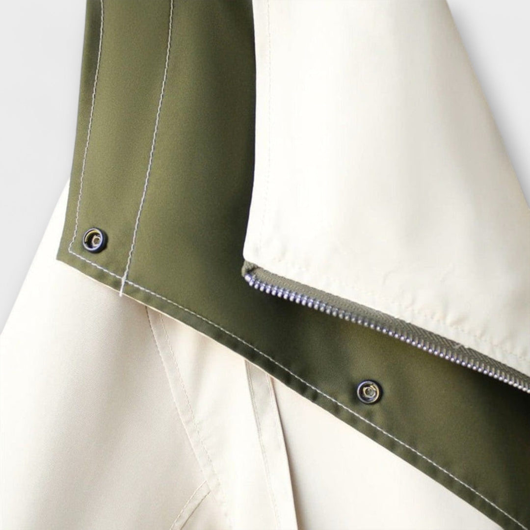 Mera - Cremefarbene Bicolor-Oversized-Jacke