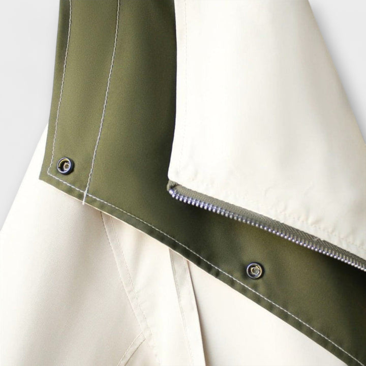 Mera - Cremefarbene Bicolor-Oversized-Jacke