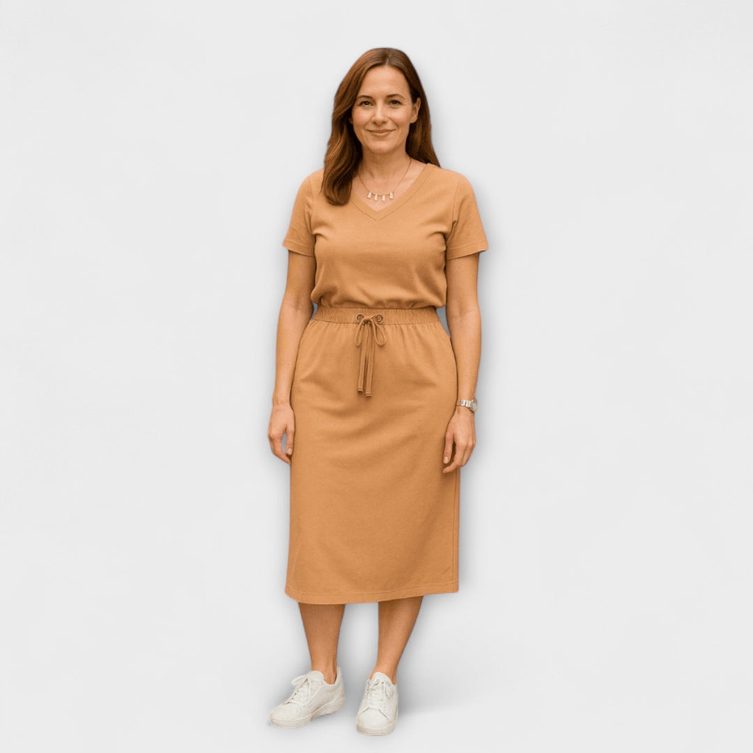 Danielle - Elegantes V-Ausschnitt Top mit Rock